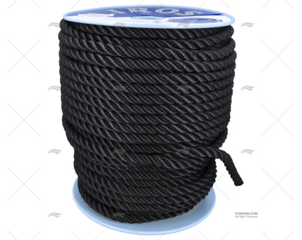 cabo polyester 16mm negro 100m cabos de amarre imnasa ref 011101600188