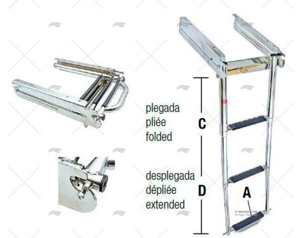 escalera inox ajust c cierre 3p 254mm escaleras imnasa ref 40251162