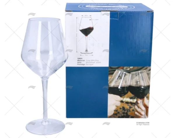 juego vaso vino tritan 60x220mm 4pzs vajilla imnasa ref 04845051