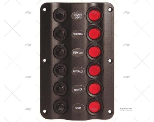 panel control 6p led 12v paneles interruptores imnasa ref 65000673