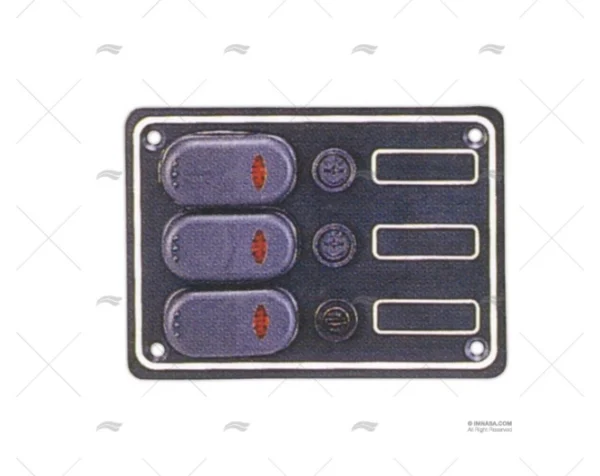 panel electrico 3 botones 3 3 4 negro paneles interruptores imnasa ref 40250175