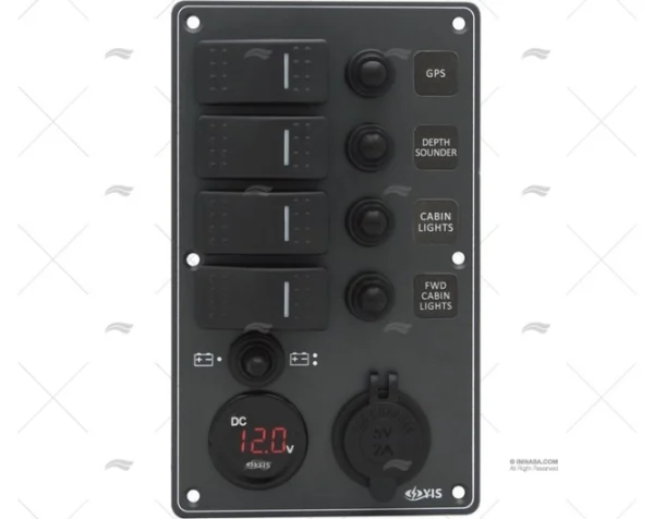 panel int 4p 12 24v 114x191x75mm usb vl paneles interruptores imnasa ref 65000815