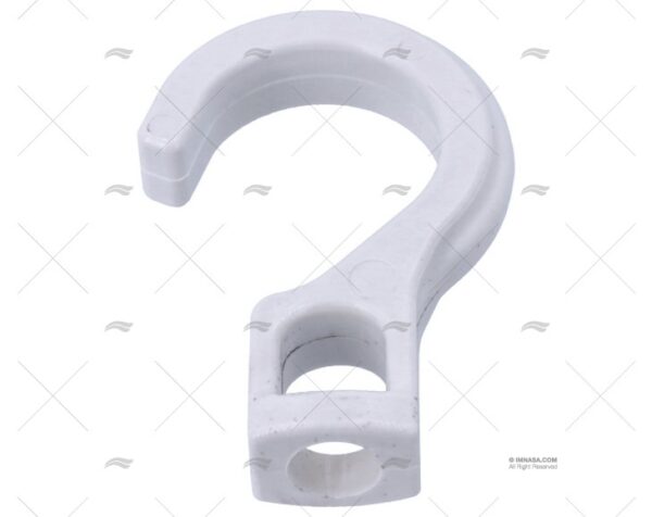 soporte gancho nylon blanco 25mm ojales y broches imnasa ref 04000401