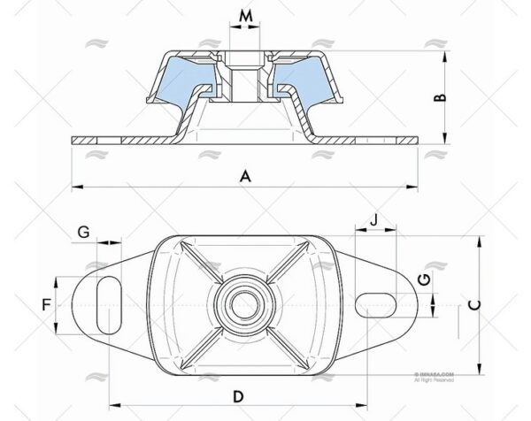 soporte motor 400kg m20 d45 soportes motor imnasa ref 23400071