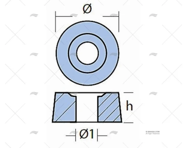 anodo zinc redondo yam 70 85hp mar 40hp anodos imnasa ref 42250249 1