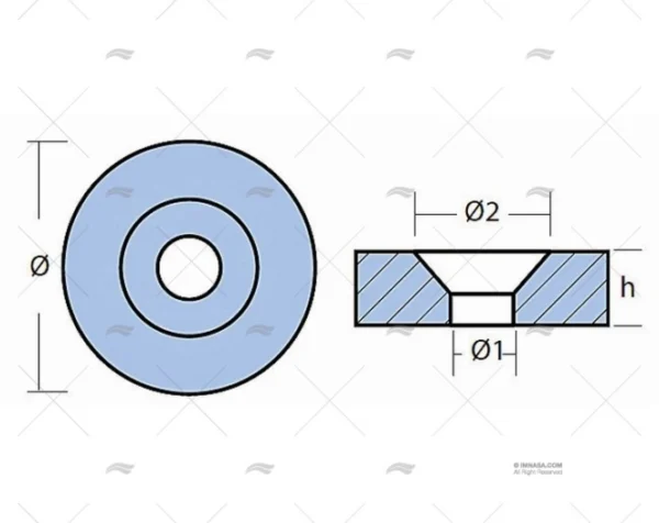 anodo zinc yamah circular 20mm anodos imnasa ref 42250261 1