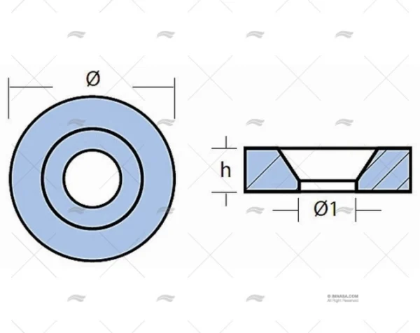 anodo zinc yanmar redondo 53mm 70 85hp anodos imnasa ref 42250293 1