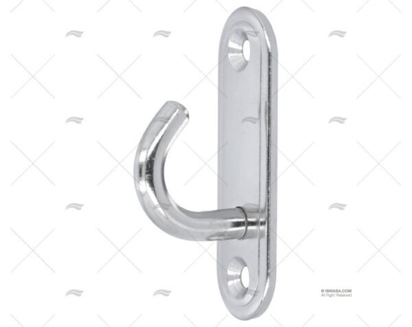 platina c gancho inox ss 304 80mm accesorios defensas imnasa ref 20210033