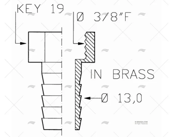 adaptador grifo hembra 3 8 tubo 13mm grifos cubierta interior imnasa ref 31250259