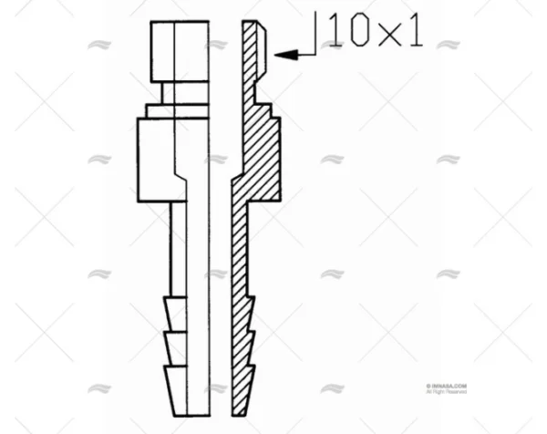 adaptador grifo macho 10x1m tubo 8mm grifos cubierta interior imnasa ref 31250258