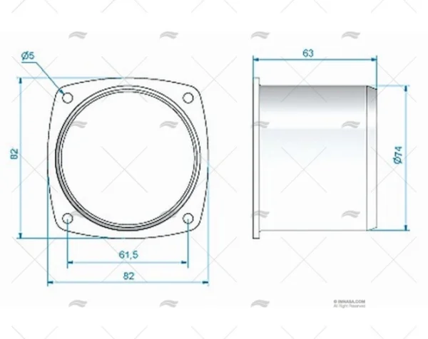 adaptador plastico blanco 82 x 82 mm respiraderos y rejillas imnasa ref 20250749