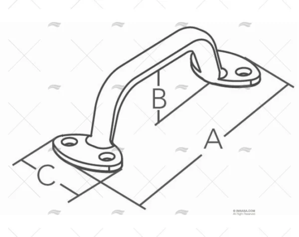 agarradera inox ss316 150mm pasamanos imnasa ref 09121388