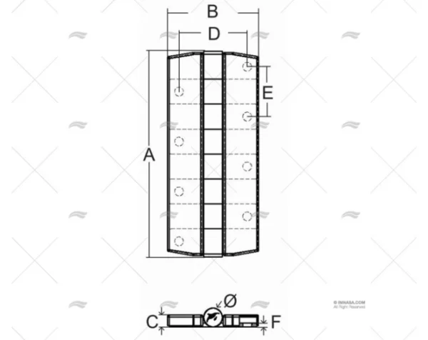 bisagra c tapa friccion 79 2mm inox 316 bisagras imnasa ref 09121193