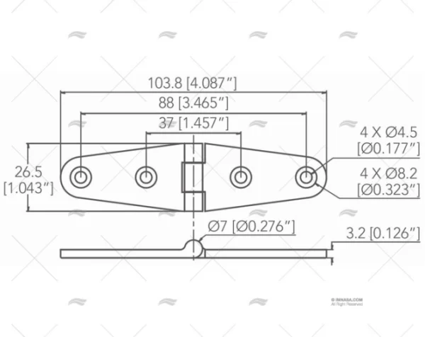 bisagra fundicion inox ss316 26 5 x 103 bisagras imnasa ref 09121445