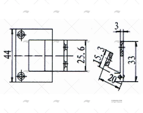 bisagra inox 44 x 25 6mm bisagras imnasa ref 40250923