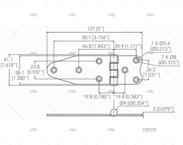 bisagra inox ss316 38 1 x 127mm bisagras imnasa ref 09121465