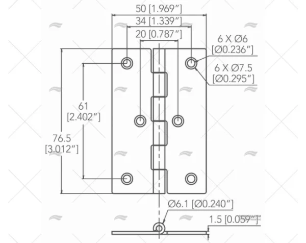 bisagra inox ss316 76 5 x 50mm bisagras imnasa ref 09121468