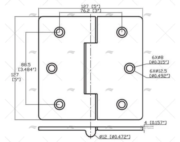 bisagra puerta 127x127mm bisagras imnasa ref 09120812