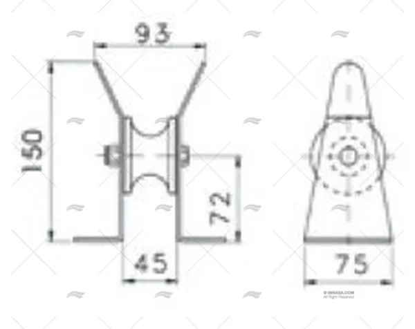 cojinete ancla fijo 45mm inox cojinetes ancla imnasa ref 40250636