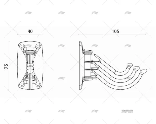 colgador toallas 3 ganchos duchas imnasa ref 41250221