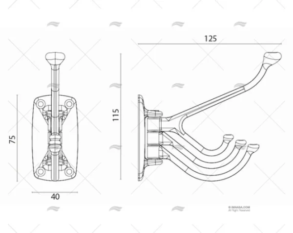 colgador toallas 4 ganchos duchas imnasa ref 41250222