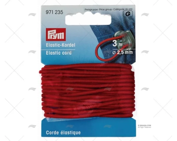 cordon elastico rojo diam 2 5mm ojales y broches imnasa ref 28000577