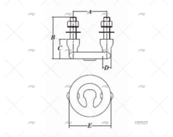 enganche de popa inox ss 316 70mm accesorios esqui imnasa ref 41250860