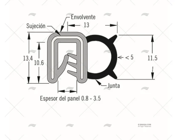 juntas aislantes epdm pvp y vta x m juntas aislantes imnasa ref 41250293