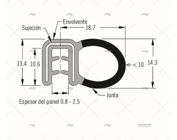 juntas aislantes epdm pvp y vta x m juntas aislantes imnasa ref 41250294