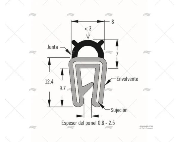 juntas aislantes epdm pvp y vta x m juntas aislantes imnasa ref 41250296