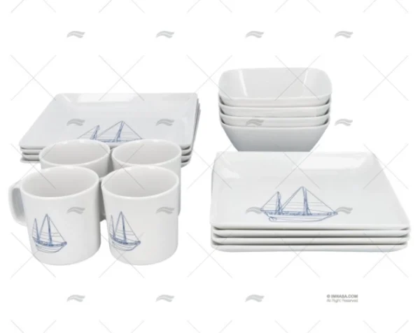 kit vajilla melamina sailing 16pcs vajilla imnasa ref 04845014