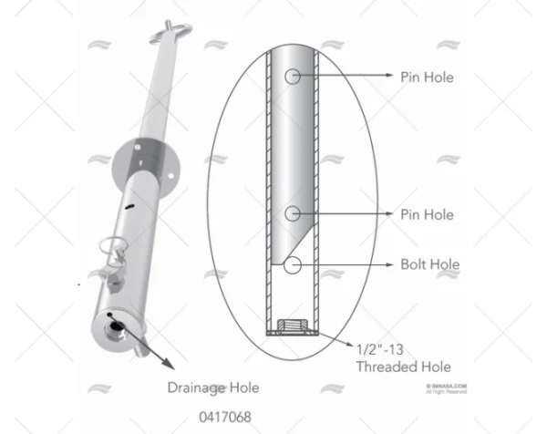 mastil esqui inox 316 accesorios esqui imnasa ref 09121181