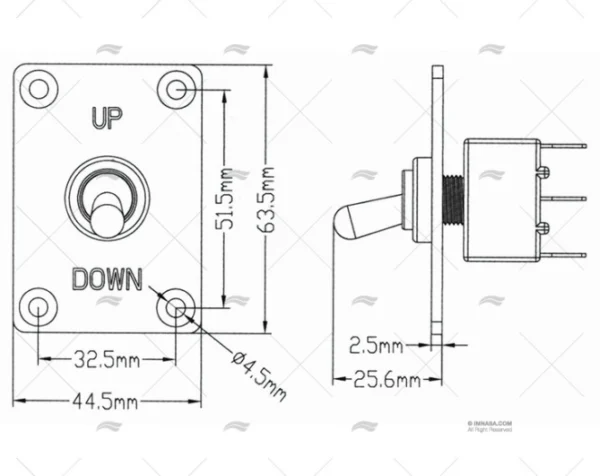 panel interruptor up down 44 5x63 5mm paneles interruptores imnasa ref 65000977