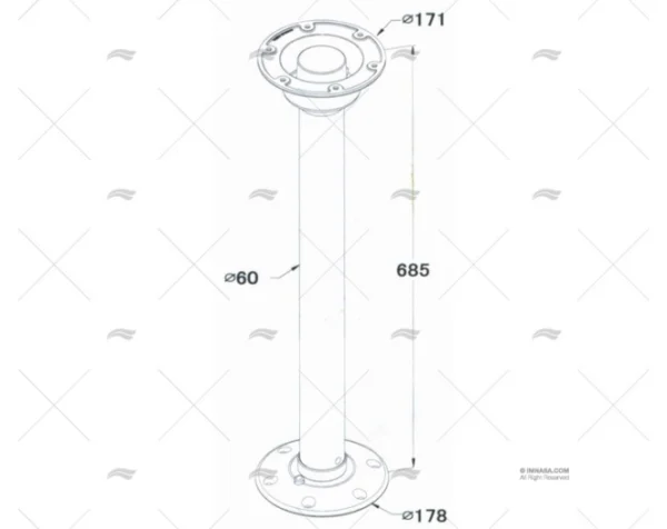 pedestal rosca 685mm t60mm pies imnasa ref 90700258