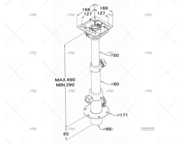 pedestal triplex escamoteable 295 690mm pies imnasa ref 90700257