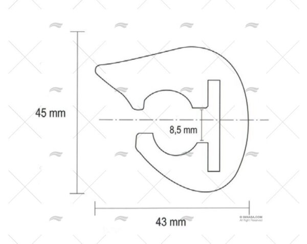 perfil pvc 45mm l45 negro 24m pv x m molduras y guias imnasa ref 90210012