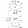 pie gas 3 tramos aluminio c abrazaderas pies imnasa ref 90700084