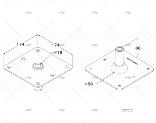 platina pedestal pesca pies imnasa ref 90700266