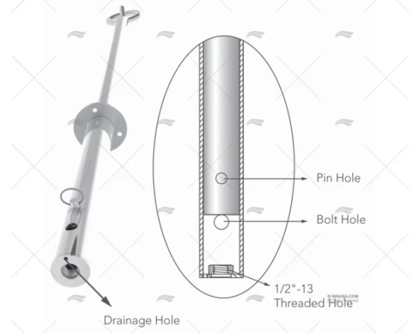 poste remolque esqui inox accesorios esqui imnasa ref 09120776