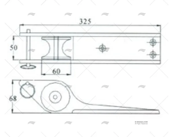 puntera de fundicion 325mm inox cojinetes ancla imnasa ref 41250663