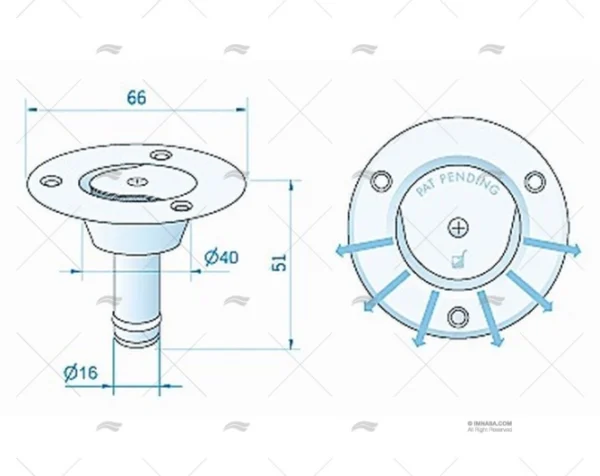 respiradero inox 316 tubo 16mm respiraderos y rejillas imnasa ref 20250744