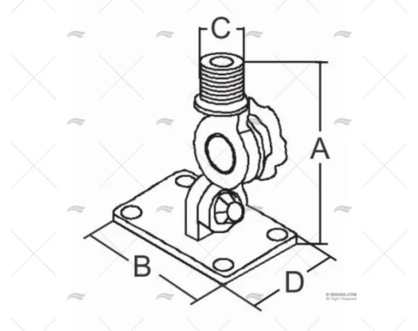 soporte antena inox 316 bases de antena imnasa ref 09121016