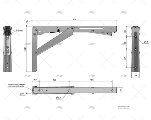 soporte l para mesa con piston resortes y retenedores imnasa ref 90833016