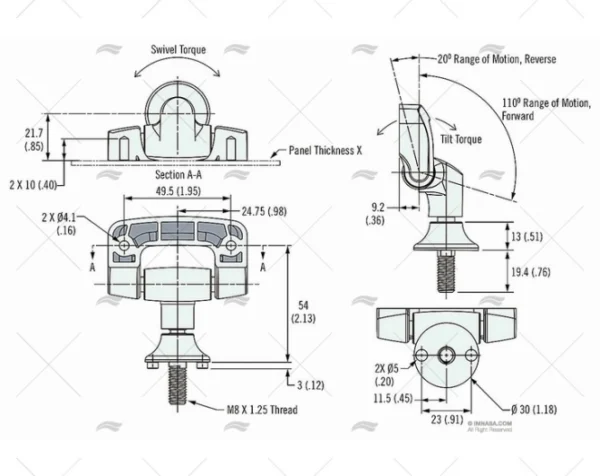 soporte montaje inclinar girar inox negr indicadores vdo imnasa ref 41250291