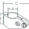 adaptador inox ss316 c pasador 22 2mm accesorios capota imnasa ref 09121405