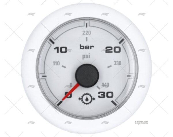 manometro ol 12 24v 30 bar 52mm blanco vdo ocean link imnasa ref 62106605