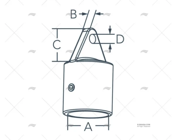 TERMINAL CAPOTA INOX-316 32mm MOD. E