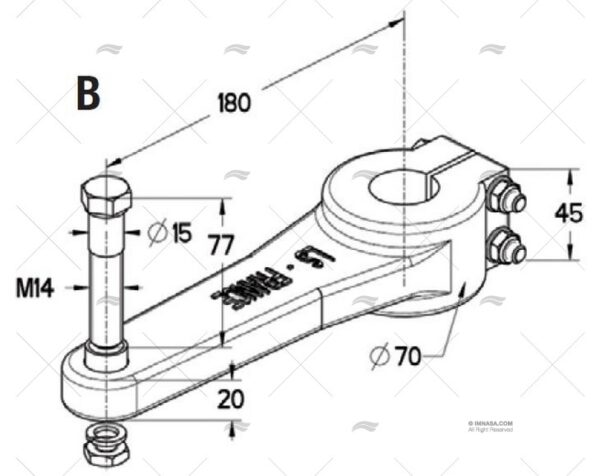 biela timon mecanizada ls50p pistones de direccion para barco imnasa ref 52200060