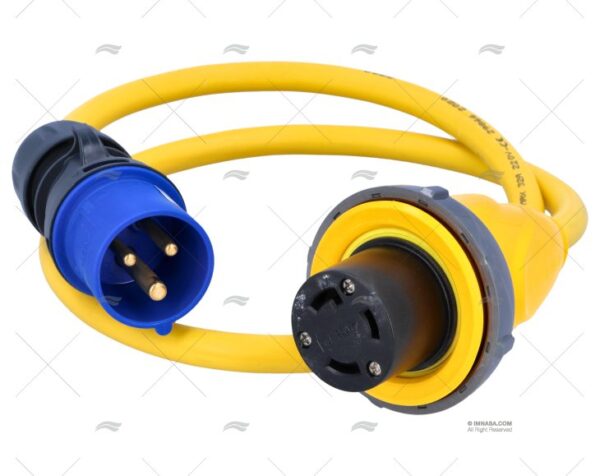 cable 1m amarillo 16a macho hembra conectores electricos imnasa ref 90825007