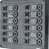 Panel con interruptores tipo P12 con 12 disyuntores, 12 V